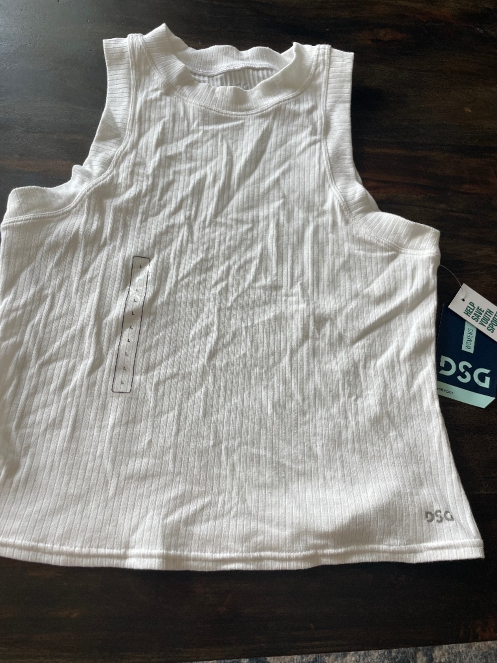 NEW DSG Women’s Large Crop Rib Tank Pure White